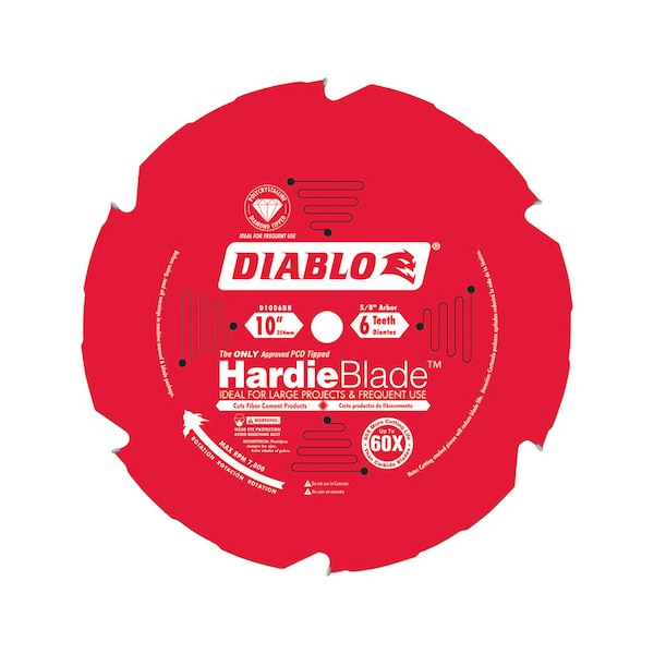 Diablo Diablo HardieBlade 10 in. D X 5/8 in. PCD Fiber Cement Blade 6 teeth 1 pk D1006DH - main